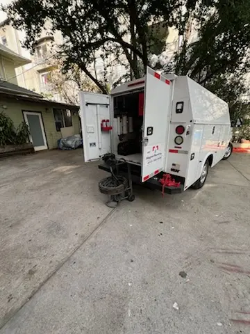 Magnet Plumbing service vehicle on-site for Slab Leak Repair in Santa Monica